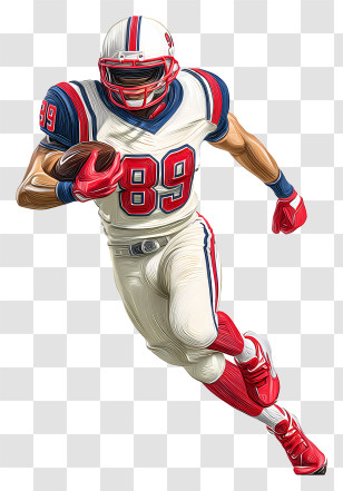 American American Football Wide Receiver - Realistic Football Player In White Transparent PNG