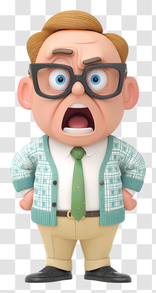 Angry Middle Aged Man - Grumpy Old Man Yelling Transparent PNG