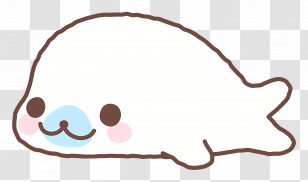 Mamegoma Franchise - Adorable White Cartoon Seal Transparent PNG