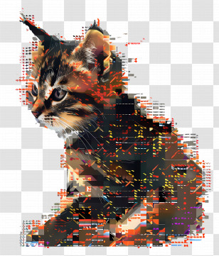 Pixel Cat - Pixelated Kitten Illustration Transparent PNG