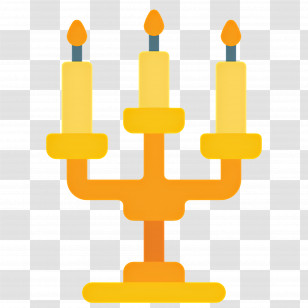 Candle Lighting - Golden Candelabra With Burning Candles Transparent PNG