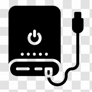 Power Bank - Black Portable Power Bank For Charging Transparent PNG