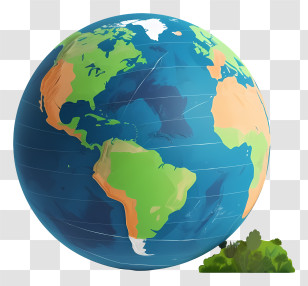 Globe - Planet Earth With Lush Greenery Illustration Transparent PNG