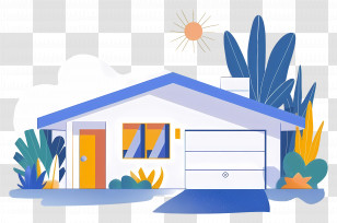 House Outline - Small Modern House Illustration Transparent PNG