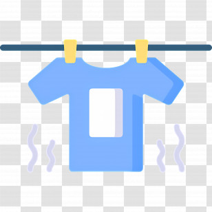 Hanging Cloth - Blue T-shirt Drying On Clothesline Transparent PNG