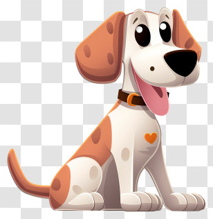 Cartoon Dog - Cartoon Dog Illustration With Brown Spots Transparent PNG