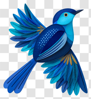 Blue Winged Bird - Blue Bird In Flight Transparent PNG