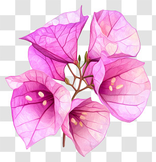 Bougainvillea Flower - Pink Bougainvillea Flower Illustration Transparent PNG