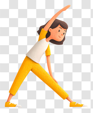 Student Does Physical Exercises - Woman Stretching In Yellow Outfit Transparent PNG