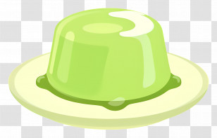 Gelatin Dessert - Green Jelly On A Plate Transparent PNG