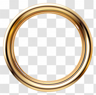 Gold Circle - Golden Circular Frame Decoration Transparent PNG