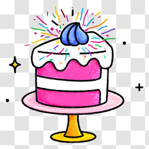 Pink Cake - Hand-drawn Pink Layer Cake Doodle Transparent PNG
