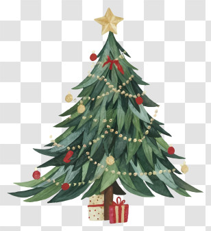 Sorry - Decorated Christmas Tree With Gifts Transparent PNG