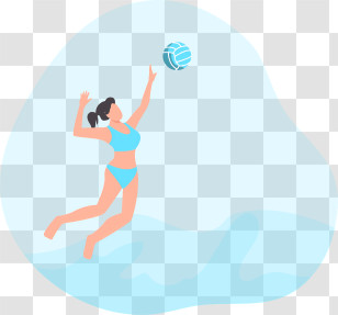 Cartoon - Water Volleyball Game In Action Transparent PNG