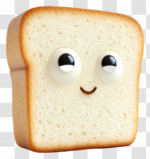 White Bread - Cute Bread Slice With Eyes Transparent PNG