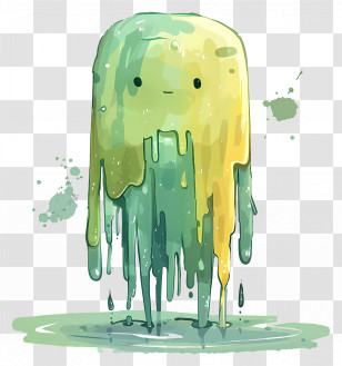 Cartoon Figure - Green And Yellow Slime Transparent PNG