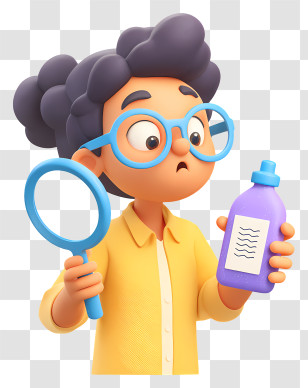 Woman Examining Product Label - Curious Inspector With Magnifier Transparent PNG