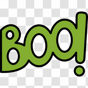 Halloween Boo - Green Boo Text Transparent PNG
