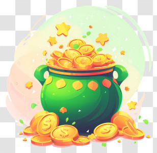 Pot - Pot Of Gold Coins Transparent PNG