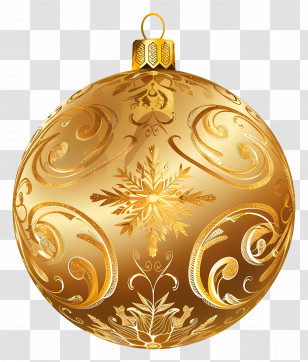 Golden Christmas Ornament - Golden Christmas Ornament Transparent PNG
