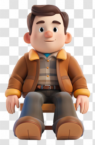 Sitting People Cartoon - Cartoon Man Sitting Casually Transparent PNG