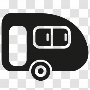 Camping Car - Camper Van Silhouette Icon Transparent PNG