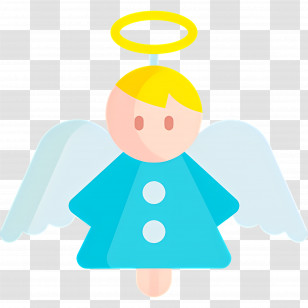 Christmas Angel - Adorable Cartoon Angel With Halo Transparent PNG