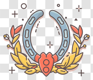 Black And White Horseshoe - Lucky Horseshoe Illustration Transparent PNG