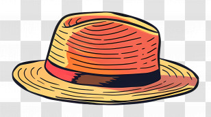 Cute Hat - Colorful Straw Hat Illustration Transparent PNG