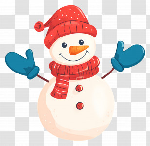 Christmas Snowman - Cheerful Snowman Illustration For Winter Fun Transparent PNG
