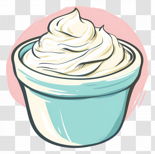 Greek Yogurt - Creamy White Dessert In A Bowl Illustration Transparent PNG