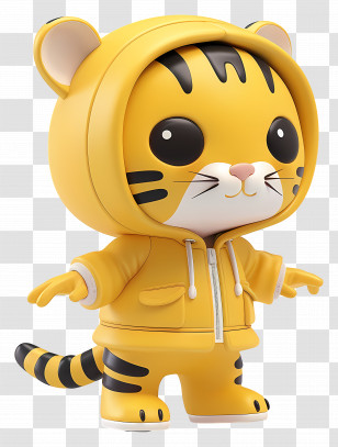 3d Tiger - Cute Tiger In Hoodie Transparent PNG