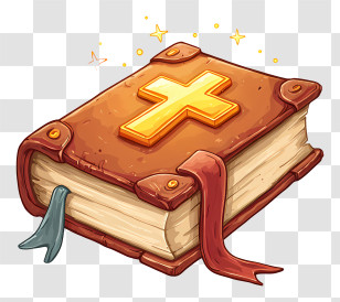 Bible Glowing - Religious Book With Cross Transparent PNG