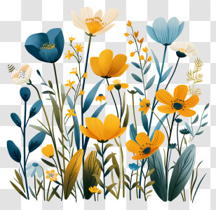 Colorful Flowers - Beautiful Colorful Flowers In Bloom Transparent PNG
