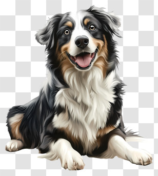 Australian Shepherd - Happy Sitting Dog Transparent PNG