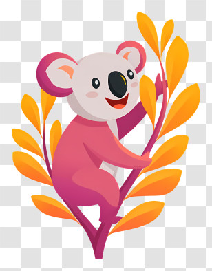 Koala Logo - Cute Koala On A Branch Transparent PNG