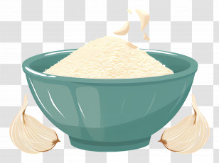 Garlic Powder - Bowl Of Garlic Powder With Fresh Garlic Cloves Transparent PNG