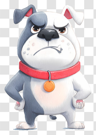 Bulldog Mascot - Grumpy Bulldog Cartoon Transparent PNG