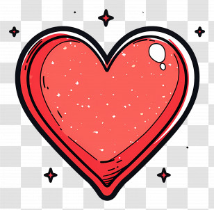 Heart - Red Cartoon Heart Illustration Transparent PNG