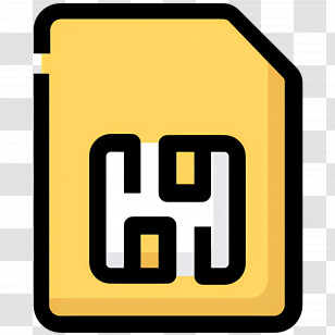 Phone Memory - Yellow SIM Card Icon Transparent PNG
