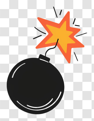 Timer Bomb - Cartoon Bomb With Lit Fuse Transparent PNG