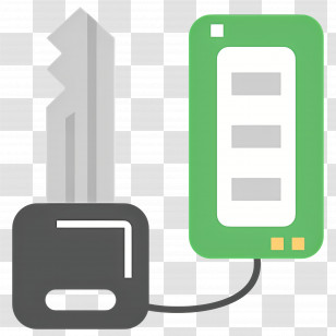 Car Key - Key With Green Keychain Transparent PNG