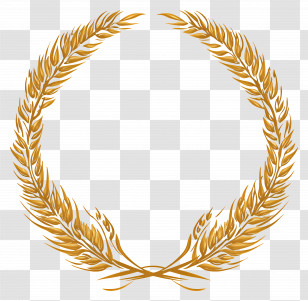 Wheat Frame - Golden Laurel Wreath Symbol Illustration Transparent PNG