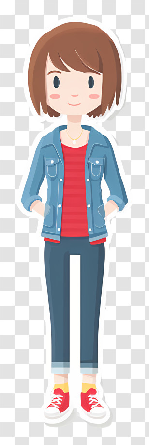 Max Caulfield - Casual Woman In Denim Jacket Transparent PNG