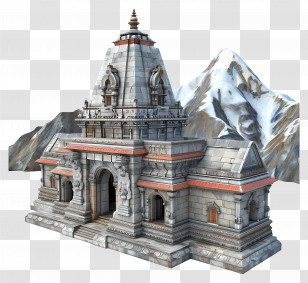 Kedarnath Temple - Stone Mountain Temple Transparent PNG
