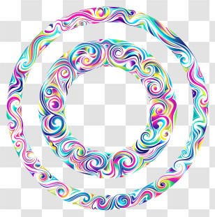 Round Frame - Colorful Swirl Circles In Abstract Art Transparent PNG