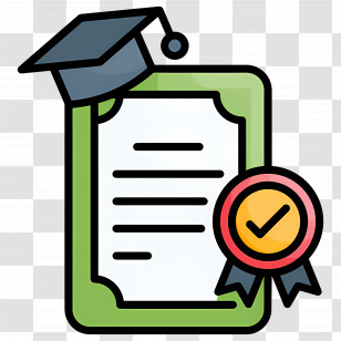 Certificate Degree University - Graduation Certificate With Cap Transparent PNG