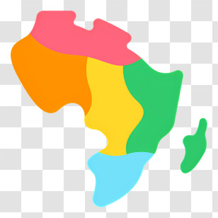 Africa Map - Colorful Map Of Africa Transparent PNG