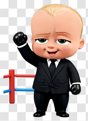 Boss Baby Playing Sports - Bossy Baby In Business Suit Transparent PNG