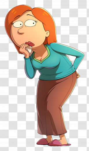 Lois Griffin - Cartoon Woman With A Concerned Expression Transparent PNG